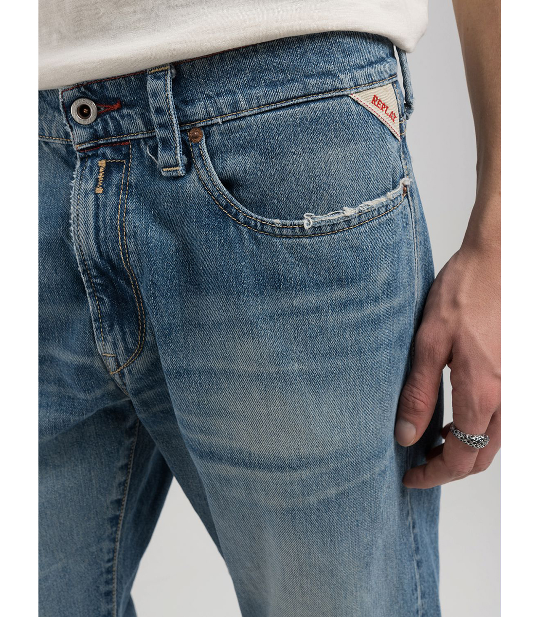 ストレートフィットDERYCK オーセンティック リサイクルデニム 詳細画像 ブルー 5